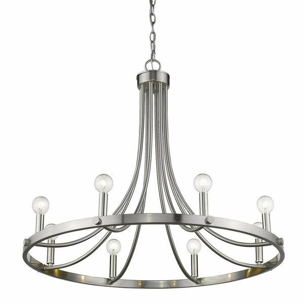 Homeroots 24.5 x 30 x 30 in. Sawyer 8-Light Satin Nickel Chandelier 398092